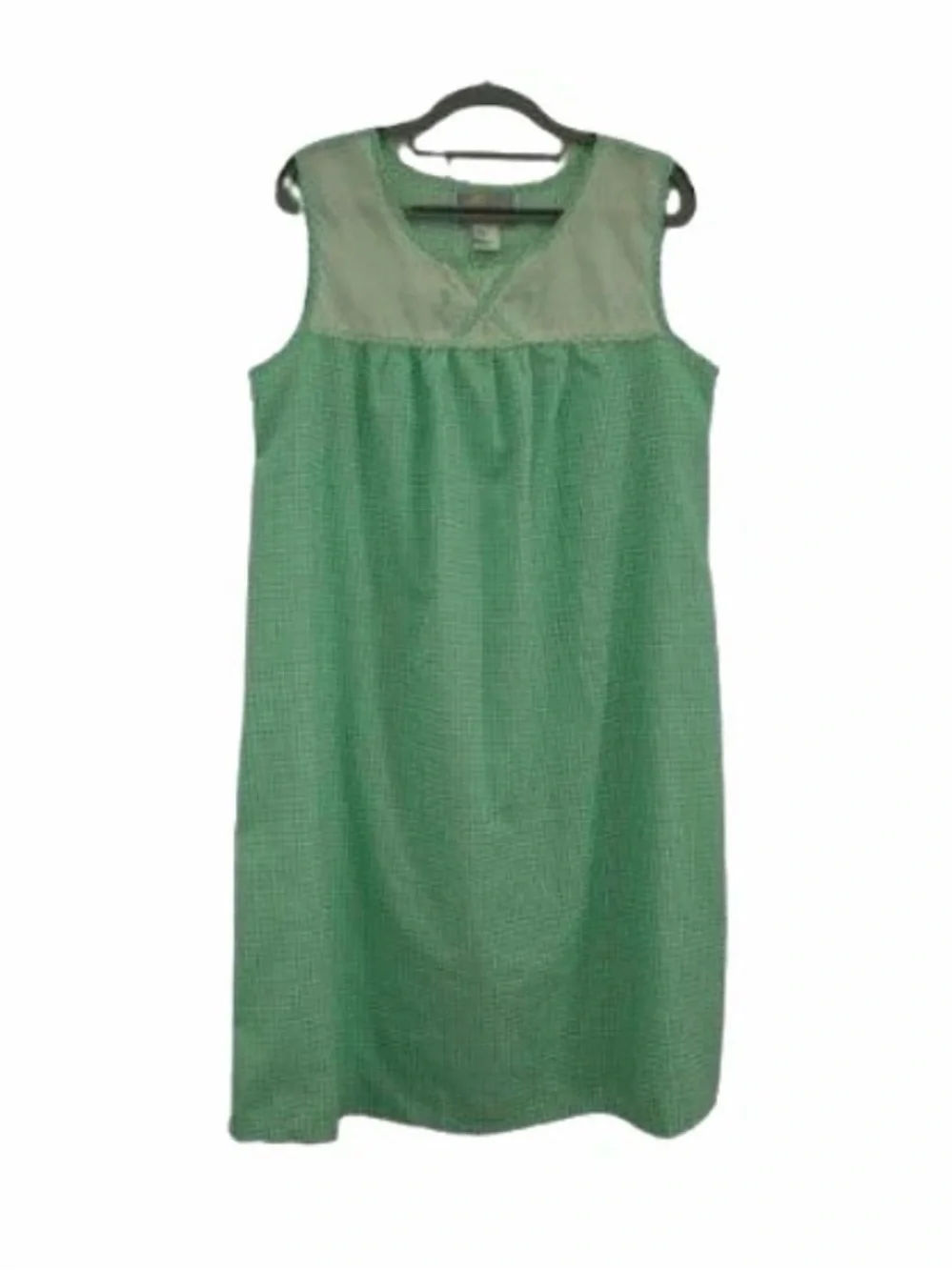 Moon Dance Mint Green Gingham Sleeveless Nightgown House Dress Size  L